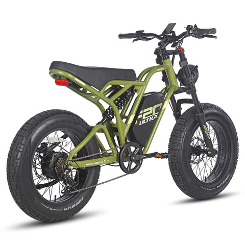 FAFREES F20 Ultra Bicicleta Eléctrica - Motor 750W Batería 48V25AH Autonomía 140KM - Negro Verde