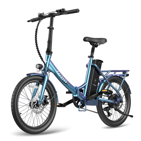 Bicicleta eléctrica FAFREES F20 Lasting - Motor 250W Batería 36V18.2Ah Autonomía 120KM - Azul Verde