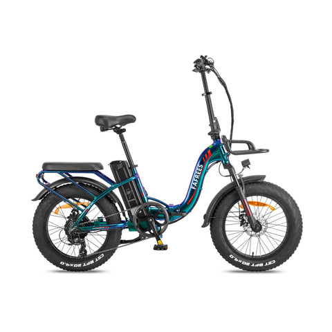 Bicicleta Eléctrica FAFREES F20 Max 22.5AH - Motor 500W Batería 48V22.5AH Autonomía 110KM Freno de Disco Mecánico - Verde Púrpura