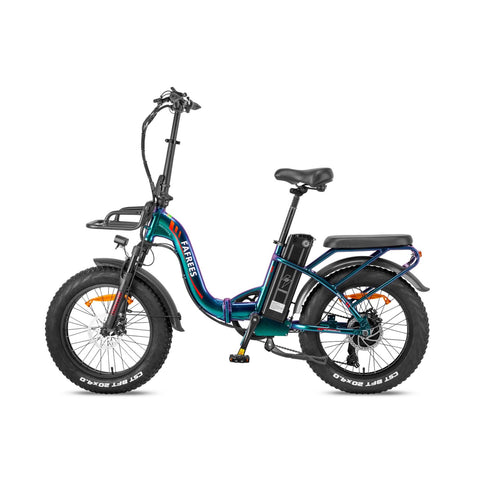 Bicicleta Eléctrica FAFREES F20 Max 22.5AH - Motor 500W Batería 48V22.5AH Autonomía 110KM Freno de Disco Mecánico - Verde Púrpura