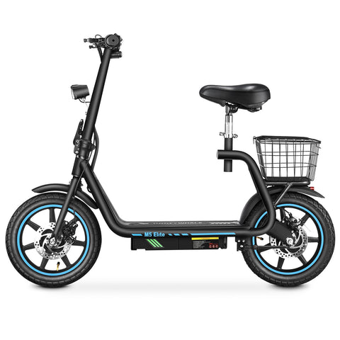 Patinete Eléctrico Honey Whale M5Elite - Motor 500W Batería 48V13AH Autonomía 45KM Frenos de Disco - Negro