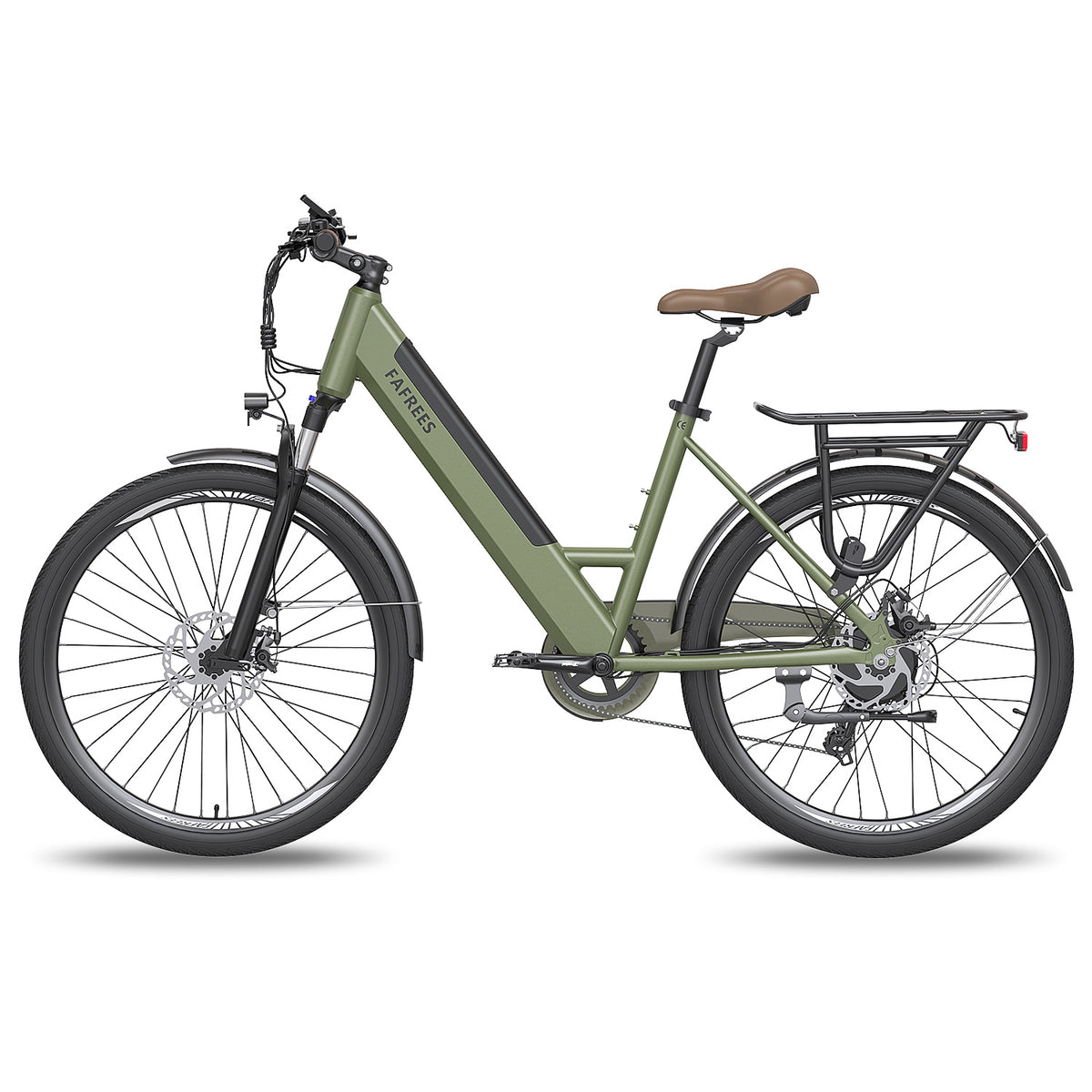 FAFREES F26 Pro 14.5AH Bicicleta Eléctrica - Motor 250W Batería 36V14.5AH Autonomía 110KM Freno de Disco Mecánico - Verde Oscuro