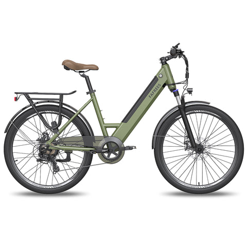 FAFREES F26 Pro 14.5AH Bicicleta Eléctrica - Motor 250W Batería 36V14.5AH Autonomía 110KM Freno de Disco Mecánico - Verde Oscuro