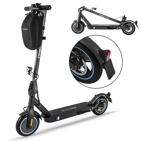 Patinete Eléctrico Honey Whale E9 Con Certificación ABE - Motor 330W Batería 36V7.5AH Autonomía 25KM Frenos de Disco - Negro