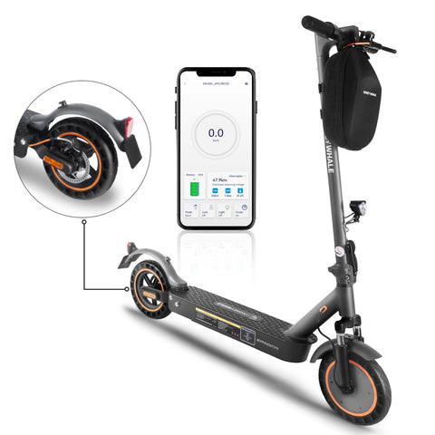 Patinete Eléctrico Honey Whale E9 MAX Con Certificación ABE - Motor 450W Batería 36V10AH Autonomía 40KM Frenos de Disco - Negro