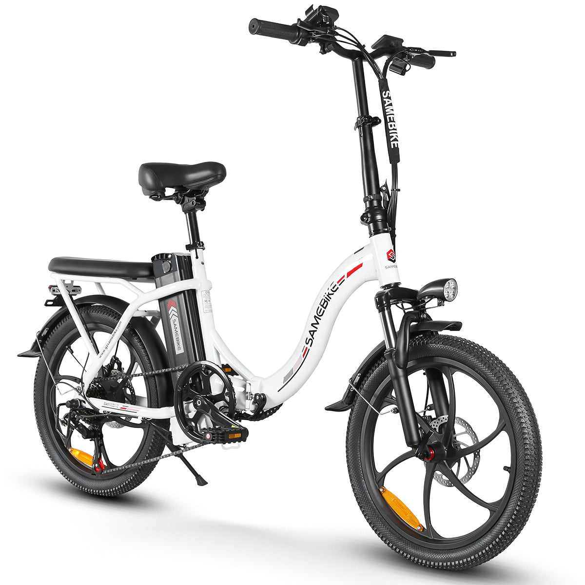 SAMEBIKE CY20-IT Bicicleta Eléctrica - Potencia 350W Batería 36V13AH Autonomía 35KM Freno de Disco Mecánico - Blanco