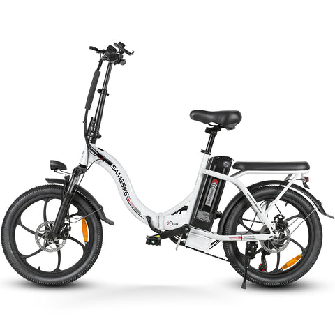 SAMEBIKE CY20-IT Bicicleta Eléctrica - Potencia 350W Batería 36V13AH Autonomía 35KM Freno de Disco Mecánico - Blanco