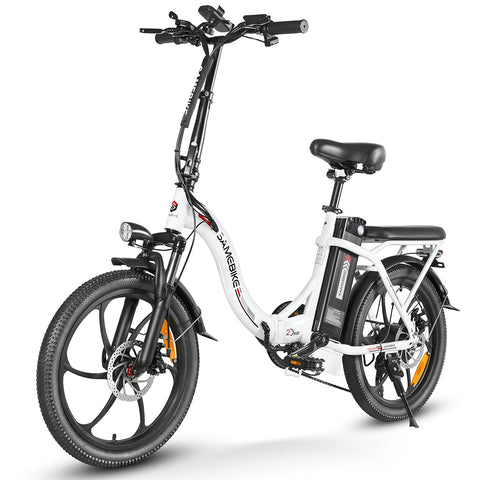 SAMEBIKE CY20-IT Bicicleta Eléctrica - Potencia 350W Batería 36V13AH Autonomía 35KM Freno de Disco Mecánico - Blanco