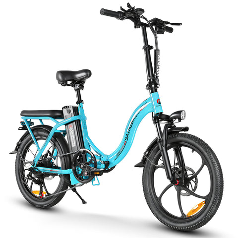 SAMEBIKE CY20-IT Bicicleta Eléctrica - Potencia 350W Batería 36V13AH Autonomía 35KM Freno de Disco Mecánico - Lago Azul