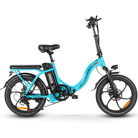 SAMEBIKE CY20-IT Bicicleta Eléctrica - Potencia 350W Batería 36V13AH Autonomía 35KM Freno de Disco Mecánico - Lago Azul