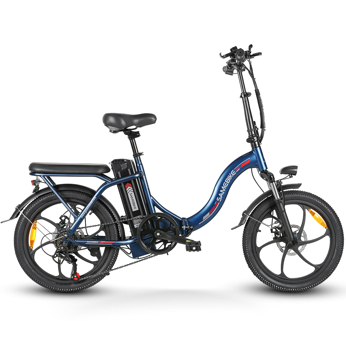 SAMEBIKE CY20-IT Bicicleta Eléctrica - Potencia 350W Batería 36V13AH Autonomía 35KM Freno de Disco Mecánico - Azul Oscuro