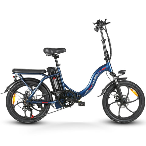 SAMEBIKE CY20-IT Bicicleta Eléctrica - Potencia 350W Batería 36V13AH Autonomía 35KM Freno de Disco Mecánico - Azul Oscuro