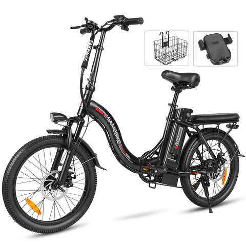 SAMEBIKE CY20 FT Bicicleta Eléctrica - Potencia 350W Batería 36V13AH Autonomía 35KM Freno de Disco Mecánico - Negro
