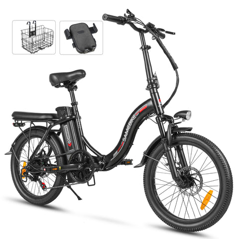 SAMEBIKE CY20 FT Bicicleta Eléctrica - Potencia 350W Batería 36V13AH Autonomía 35KM Freno de Disco Mecánico - Negro