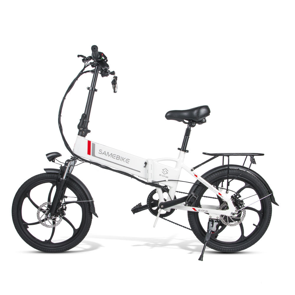 SAMEBIKE 20LVXD30 Bicicleta Eléctrica - Potencia 350W Batería 48V10AH Autonomía 40KM Freno de Disco Mecánico - Blanco