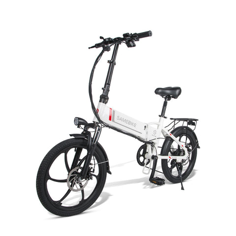 SAMEBIKE 20LVXD30 Bicicleta Eléctrica - Potencia 350W Batería 48V10AH Autonomía 40KM Freno de Disco Mecánico - Blanco