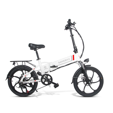 SAMEBIKE 20LVXD30 Bicicleta Eléctrica - Potencia 350W Batería 48V10AH Autonomía 40KM Freno de Disco Mecánico - Blanco