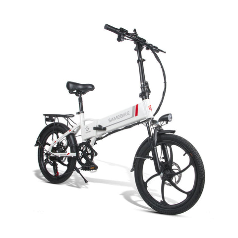 SAMEBIKE 20LVXD30 Bicicleta Eléctrica - Potencia 350W Batería 48V10AH Autonomía 40KM Freno de Disco Mecánico - Blanco