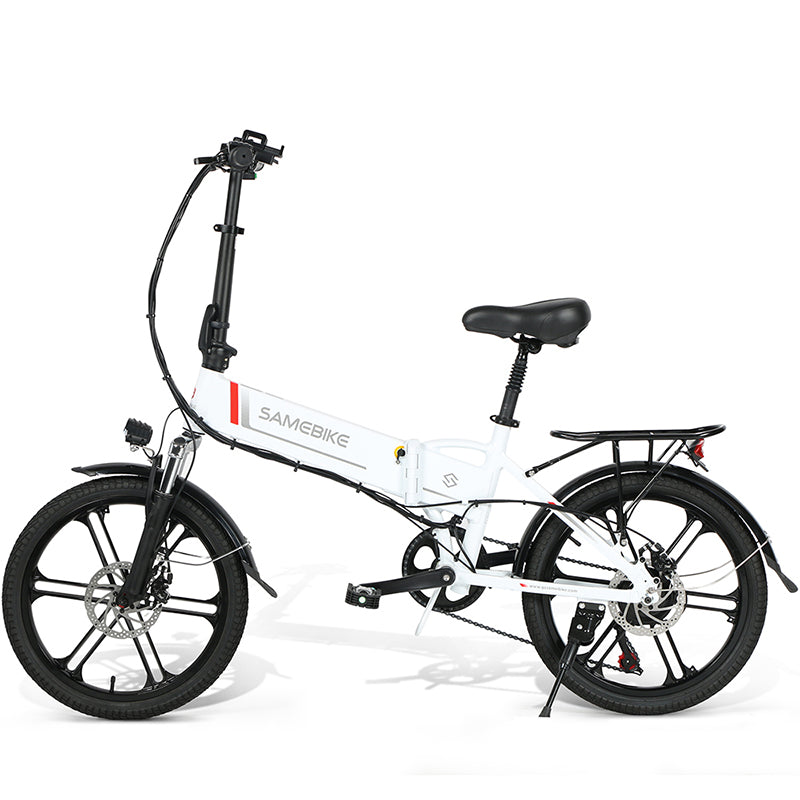 Bicicleta Eléctrica SAMEBIKE 20LVXD30-II - Potencia 350W Batería 48V10AH Autonomía 40KM Freno de Disco Mecánico - Blanco