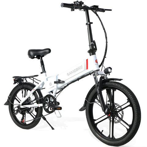 Bicicleta Eléctrica SAMEBIKE 20LVXD30-II - Potencia 350W Batería 48V10AH Autonomía 40KM Freno de Disco Mecánico - Blanco
