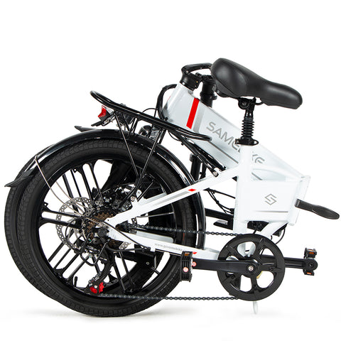 Bicicleta Eléctrica SAMEBIKE 20LVXD30-II - Potencia 350W Batería 48V10AH Autonomía 40KM Freno de Disco Mecánico - Blanco