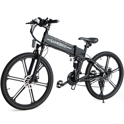 Bicicleta Eléctrica SAMEBIKE LO26-IT - Potencia 250W Batería 48V10AH Autonomía 40KM Freno de Disco Mecánico - Negro