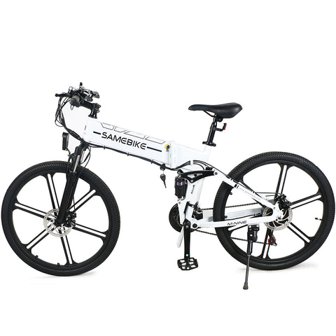 Bicicleta Eléctrica SAMEBIKE LO26-IT - Potencia 250W Batería 48V10AH Autonomía 40KM Freno de Disco Mecánico - Blanco