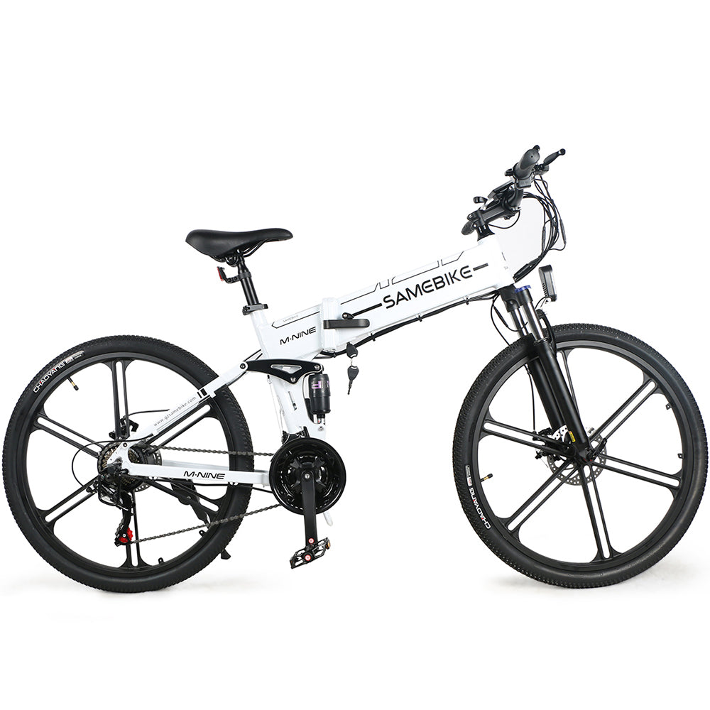 Bicicleta eléctrica SAMEBIKE LO26-II-IT - Potencia 500W Batería 48V10AH Autonomía 40KM Freno de Disco Mecánico - Blanco