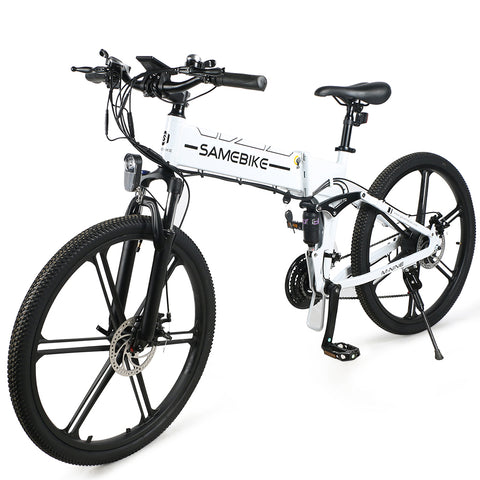 Bicicleta eléctrica SAMEBIKE LO26-II-IT - Potencia 500W Batería 48V10AH Autonomía 40KM Freno de Disco Mecánico - Blanco