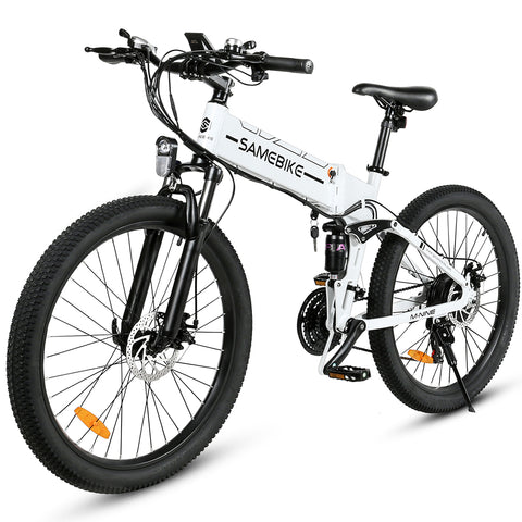 Bicicleta eléctrica SAMEBIKE LO26-II-FT - Potencia 500W Batería 48V12.5AH Autonomía 45KM Freno de Disco Mecánico - Blanco