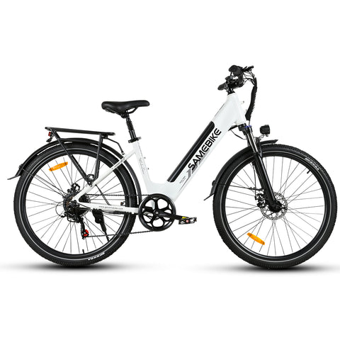 Bicicleta Eléctrica SAMEBIKE RS-A01 Pro - Potencia 350W Batería  36V15AH Autonomía 40KM Freno de Disco Mecánico - Blanco