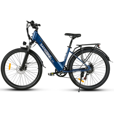 Bicicleta Eléctrica SAMEBIKE RS-A01 Pro - Potencia 350W Batería  36V15AH Autonomía 40KM Freno de Disco Mecánico - Azul