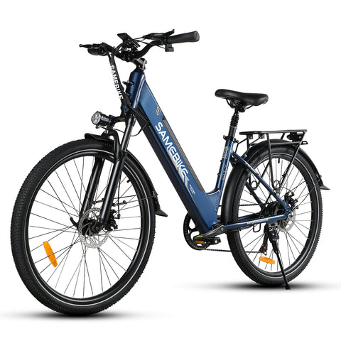 Bicicleta Eléctrica SAMEBIKE RS-A01 Pro - Potencia 350W Batería  36V15AH Autonomía 40KM Freno de Disco Mecánico - Azul