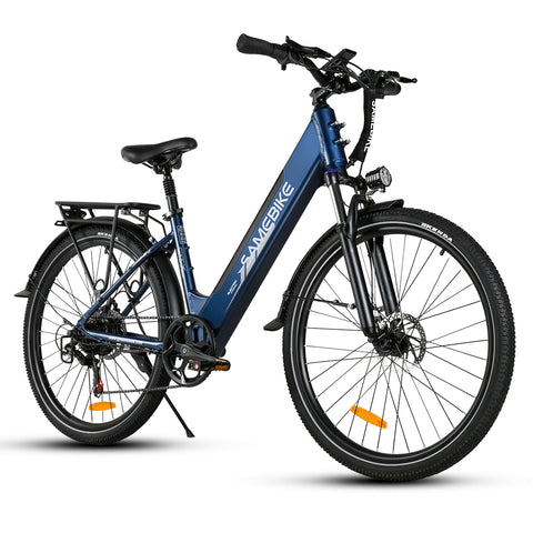 Bicicleta Eléctrica SAMEBIKE RS-A01 Pro - Potencia 350W Batería  36V15AH Autonomía 40KM Freno de Disco Mecánico - Azul