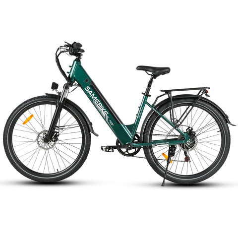 Bicicleta Eléctrica SAMEBIKE RS-A01 Pro - Potencia 350W Batería  36V15AH Autonomía 40KM Freno de Disco Mecánico - Verde