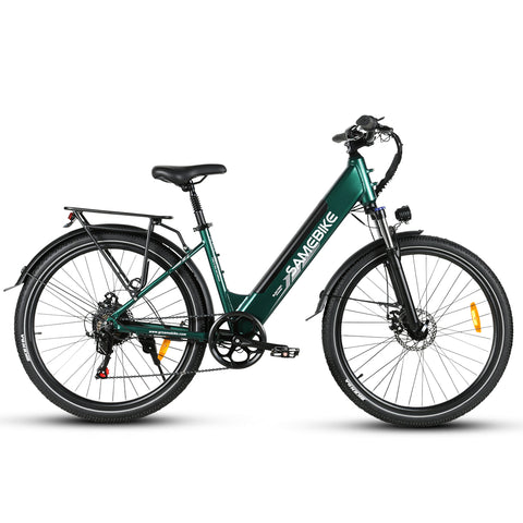 Bicicleta Eléctrica SAMEBIKE RS-A01 Pro - Potencia 350W Batería  36V15AH Autonomía 40KM Freno de Disco Mecánico - Verde
