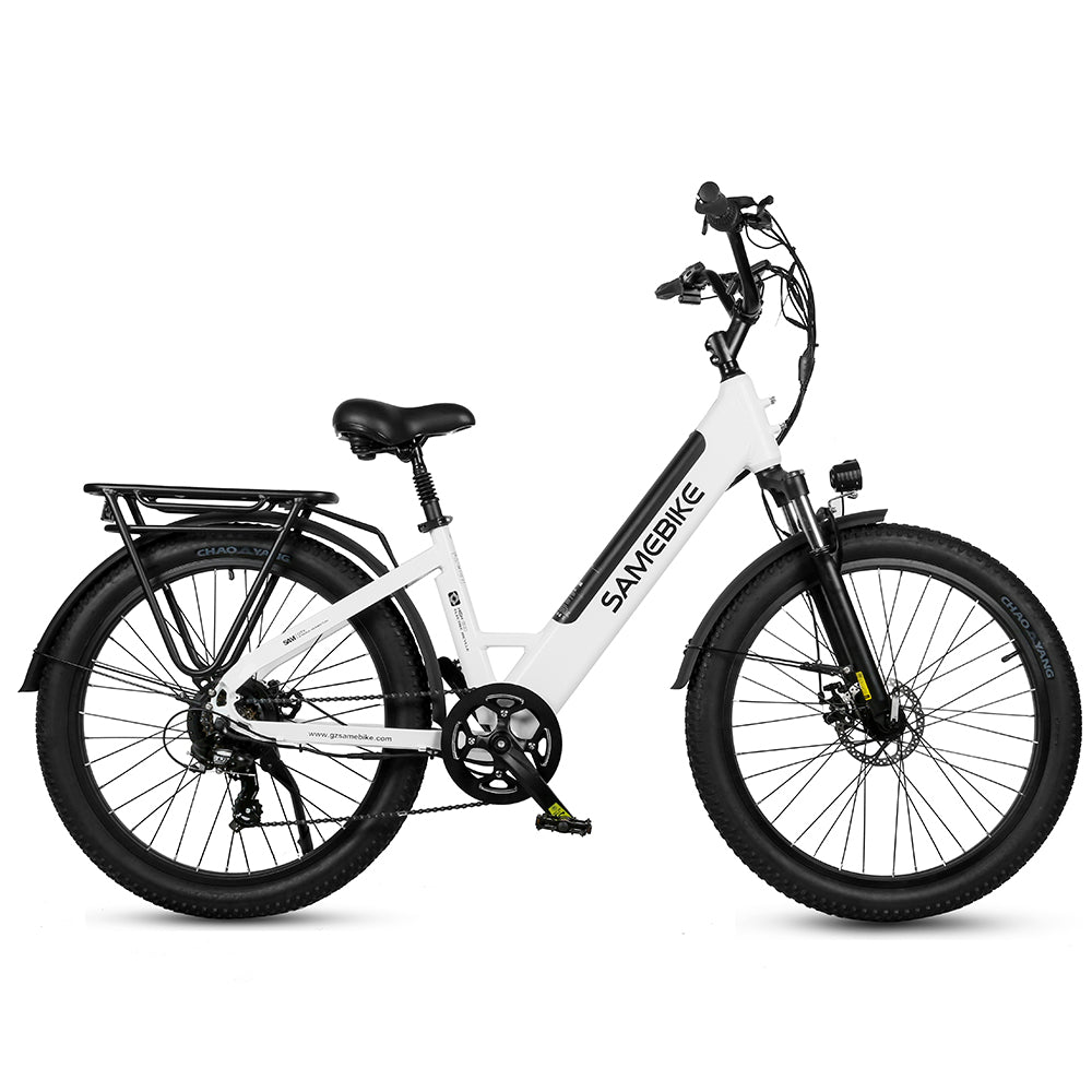 Bicicleta Eléctrica SAMEBIKE RS-A01 - Potencia 500W Batería 48V14AH Autonomía 50KM Freno de Disco Mecánico - Blanco