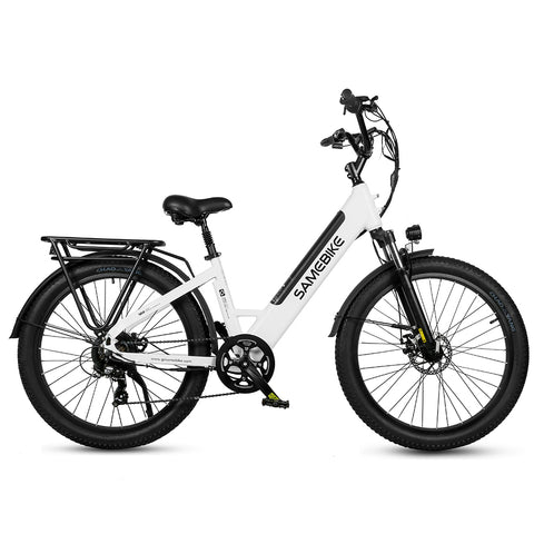 Bicicleta Eléctrica SAMEBIKE RS-A01 - Potencia 500W Batería 48V14AH Autonomía 50KM Freno de Disco Mecánico - Blanco