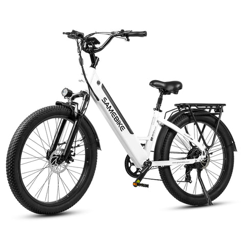 Bicicleta Eléctrica SAMEBIKE RS-A01 - Potencia 500W Batería 48V14AH Autonomía 50KM Freno de Disco Mecánico - Blanco