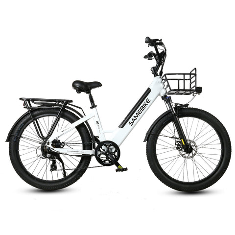 Bicicleta Eléctrica SAMEBIKE RS-A01 - Potencia 500W Batería 48V14AH Autonomía 50KM Freno de Disco Mecánico - Blanco