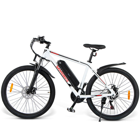 Bicicleta Eléctrica SAMEBIKE SY26 FT - Potencia 350W Batería 36V10AH Autonomía 35KM Freno de Disco Mecánico - Blanco