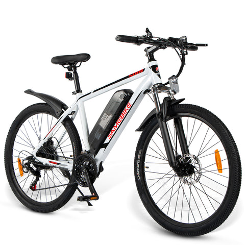 Bicicleta Eléctrica SAMEBIKE SY26 FT - Potencia 350W Batería 36V10AH Autonomía 35KM Freno de Disco Mecánico - Blanco