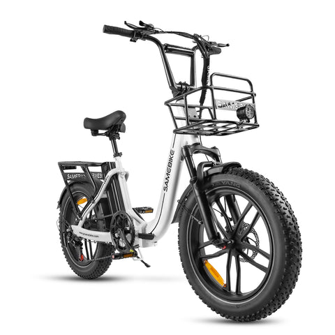 Bicicleta Eléctrica SAMEBIKE C05 Pro - Potencia 350W Batería 36V13Ah Autonomía 35KM Freno de Disco Mecánico - Blanco