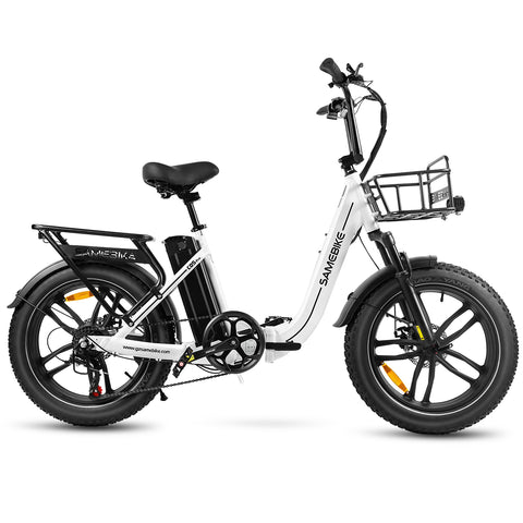 Bicicleta Eléctrica SAMEBIKE C05 Pro - Potencia 350W Batería 36V13Ah Autonomía 35KM Freno de Disco Mecánico - Blanco