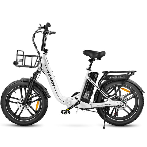 Bicicleta Eléctrica SAMEBIKE C05 Pro - Potencia 350W Batería 36V13Ah Autonomía 35KM Freno de Disco Mecánico - Blanco
