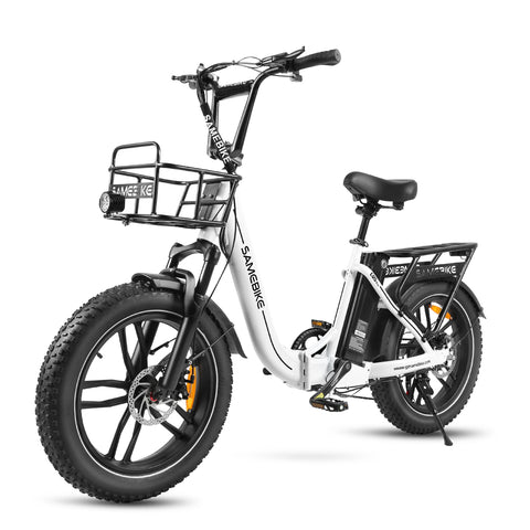 Bicicleta Eléctrica SAMEBIKE C05 Pro - Potencia 350W Batería 36V13Ah Autonomía 35KM Freno de Disco Mecánico - Blanco