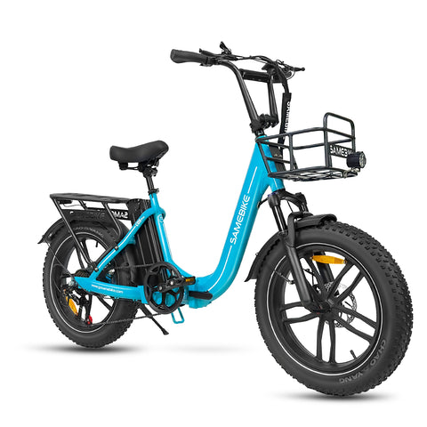 Bicicleta Eléctrica SAMEBIKE C05 Pro - Potencia 350W Batería 36V13Ah Autonomía 35KM Freno de Disco Mecánico - Lago Azul