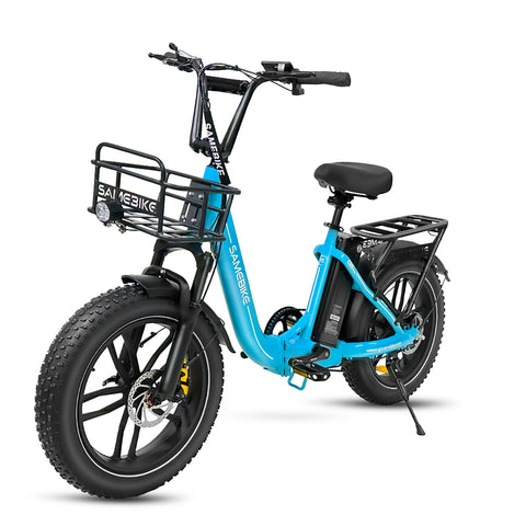 Bicicleta Eléctrica SAMEBIKE C05 Pro - Potencia 350W Batería 36V13Ah Autonomía 35KM Freno de Disco Mecánico - Lago Azul
