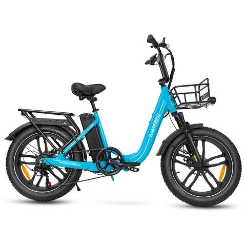 Bicicleta Eléctrica SAMEBIKE C05 Pro - Potencia 350W Batería 36V13Ah Autonomía 35KM Freno de Disco Mecánico - Lago Azul