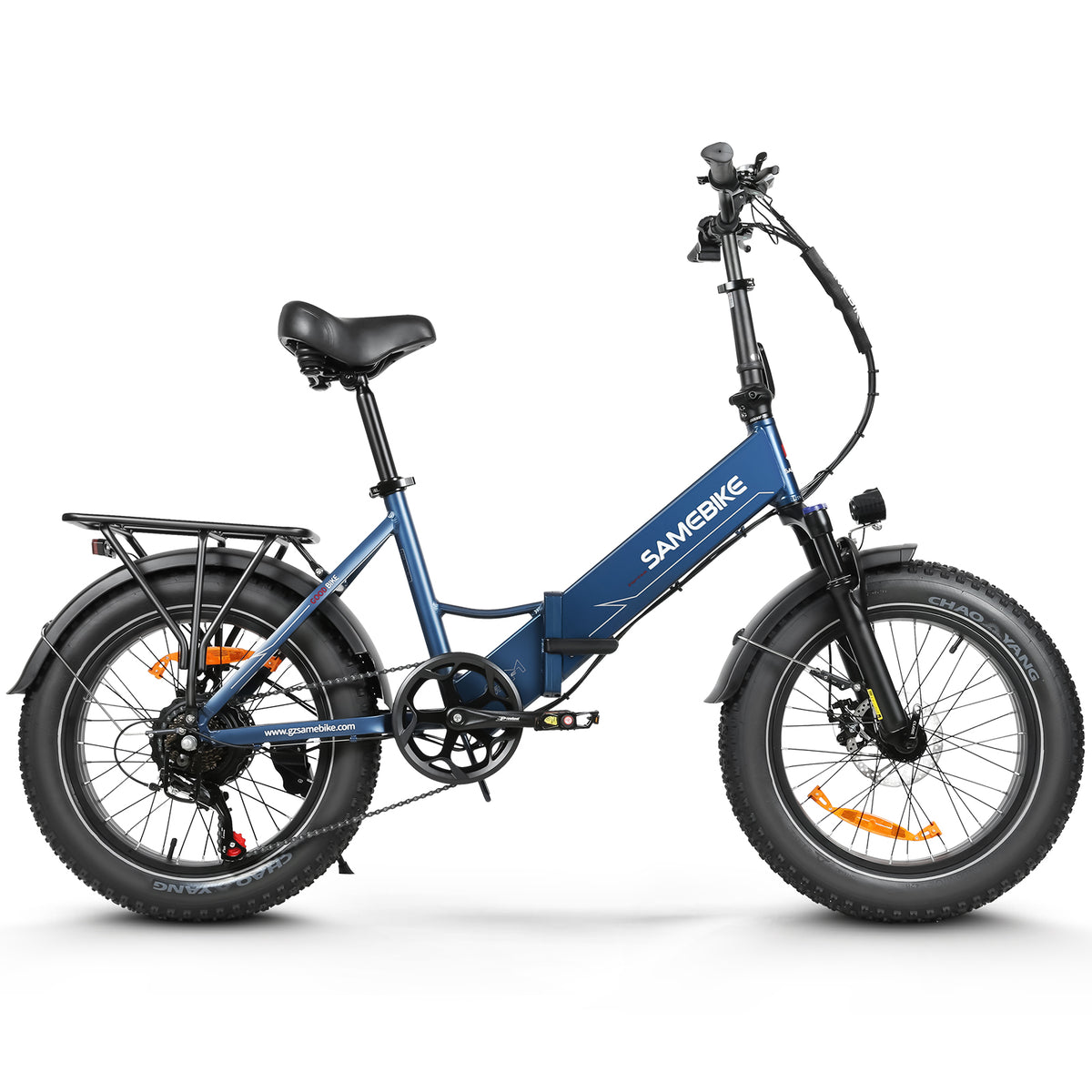 SAMEBIKE LOTDM200-II Bicicleta Eléctrica - Potencia 500W Batería 48V13AH Autonomía 40KM Freno de Disco Mecánico - Azul Oscuro